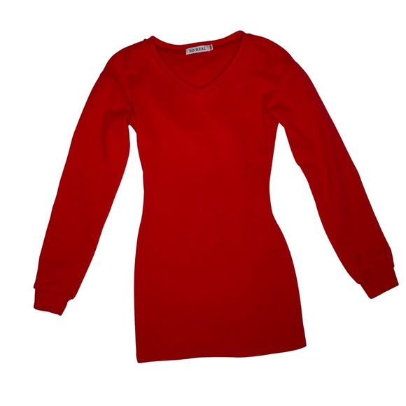 Red Sweater Dress - Picture 2 of 8